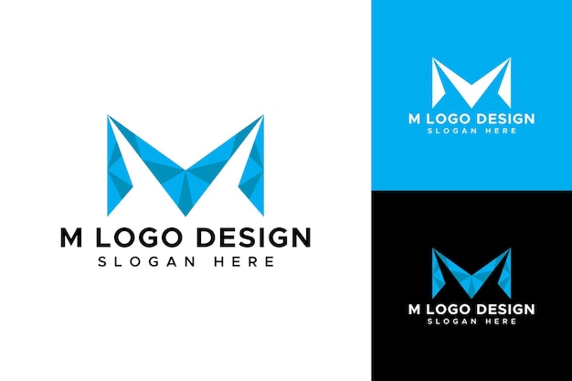 M plantilla de diseño inicial del logotipo