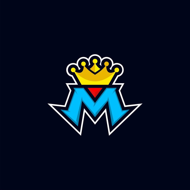 M Royal - M Carta con vector de diseño de logotipo de corona