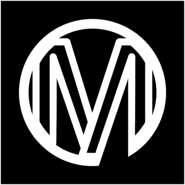 m último icono inicial del diseño del logotipo