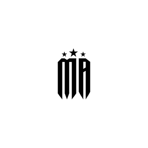 MA monograma logotipo diseño carta texto nombre símbolo monocromo logotipo alfabeto carácter simple logotipo