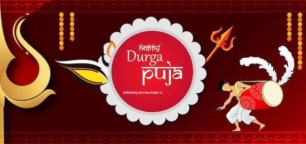 Maa durga en happy dussehra navratri diseño de fondo celebrado en la religión y el festival hindú