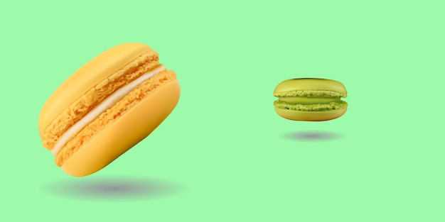 Macarones pastel francés comida desierto diseño ilustración vectorial