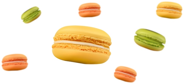 Macarones pastel francés comida desierto diseño ilustración vectorial