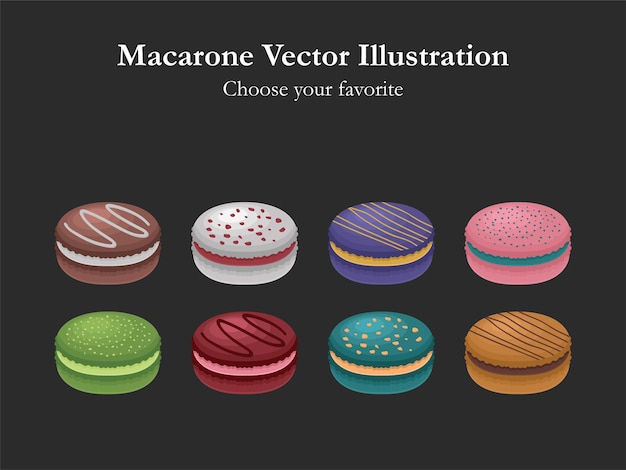 Macarrón alimento patrón vectorial azúcar crema pastelería dulce panadería de colores comer postre menú pastel casero