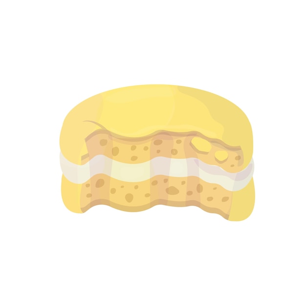 Macarrón de limón acuarela. galletas francesas tradicionales en diferentes colores, vector aislado.