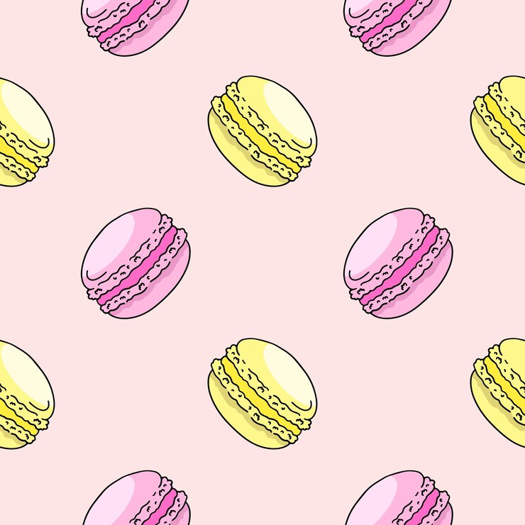 Vector macarrones de colores vector de patrones sin fisuras en el estilo de garabatos dibujados a mano