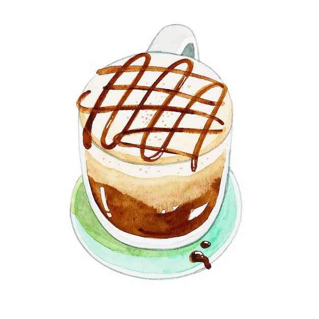 Macchiato de caramelo de acuarela