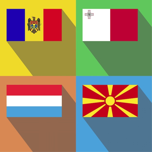 Macedonia luxemburgo malta moldavia banderas