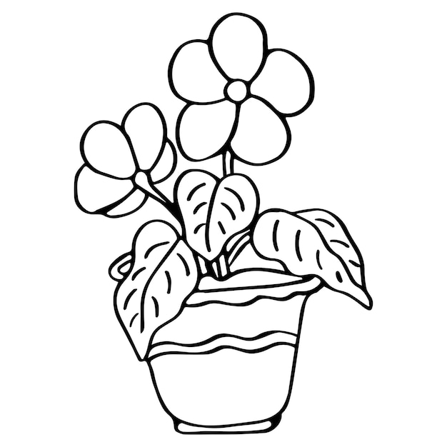 Maceta para colorear página para niños vector ilustración eps e imagen