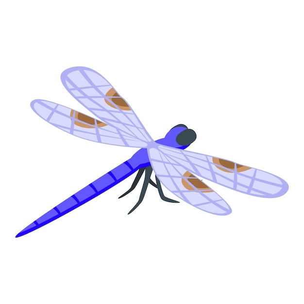 Macro libélula icono isométrico vector ala insecto volando lindo