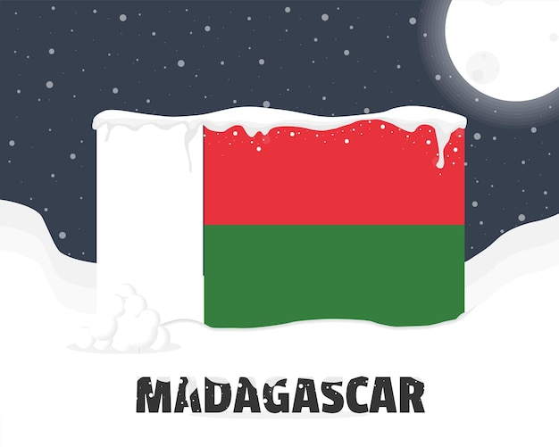 Madagascar concepto de clima nevado clima frío y nevadas pronóstico del tiempo idea de banner de invierno