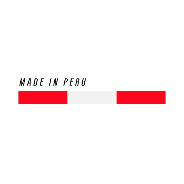 Made in Peru insignia o etiqueta con bandera aislada