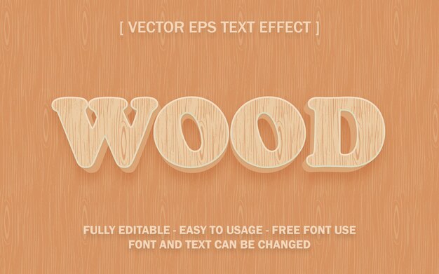 Madera texto editable effext brown log patern vector