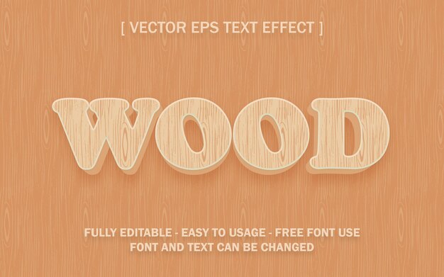 Vector madera texto editable effext brown log patern vector