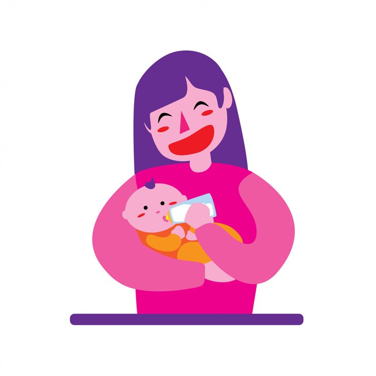 madre alimentando al bebé