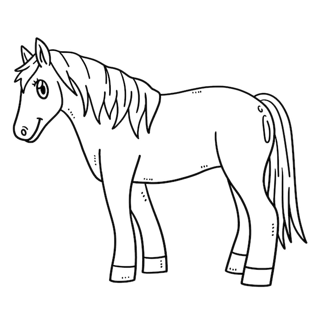 Madre caballo aislado página para colorear para niños