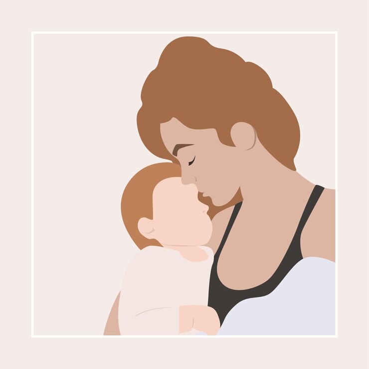 Madre durmiendo con un bebé