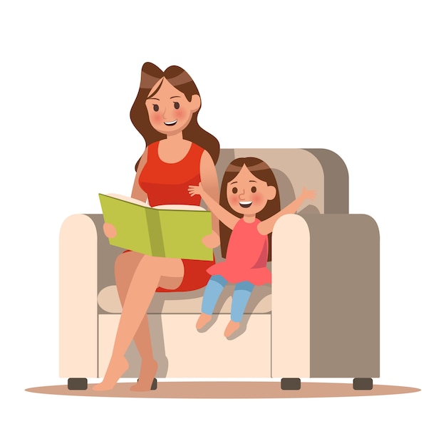 Madre e hija leyendo un libro