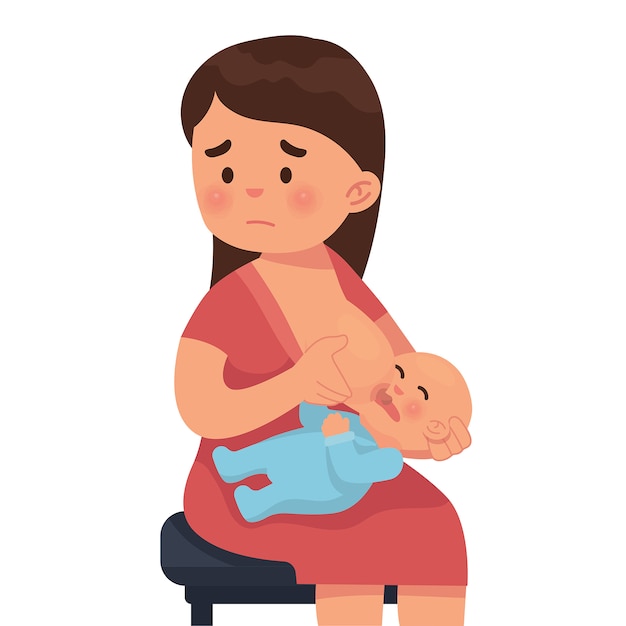 La madre está triste porque no puede amamantar a su bebé.