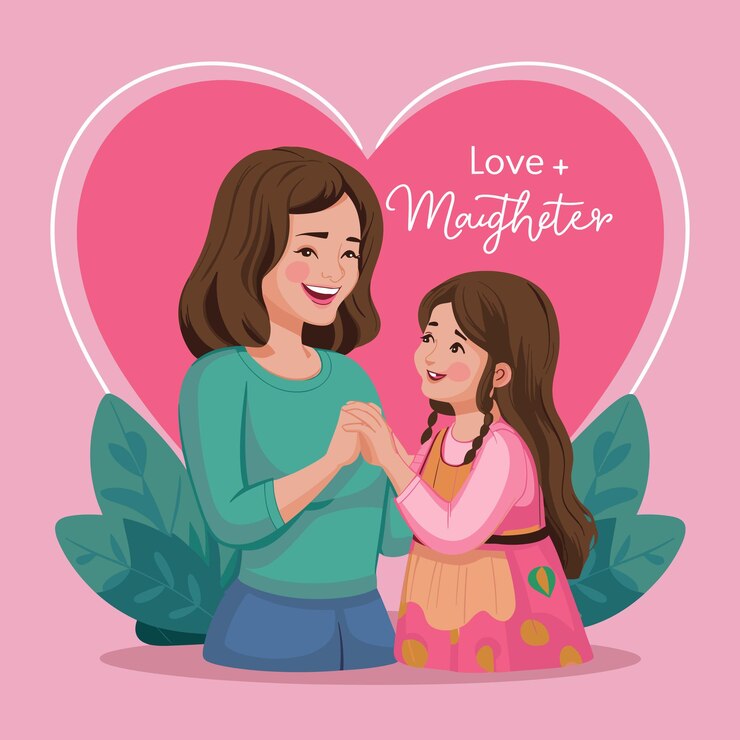una madre y una hija se toman de la mano y las palabras amor