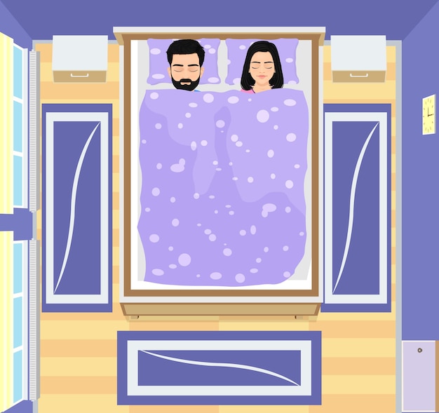 madre y padre duermen juntos en la misma cama