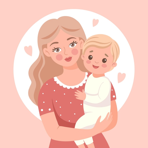 Madre sosteniendo a su bebé con amor y cuidado