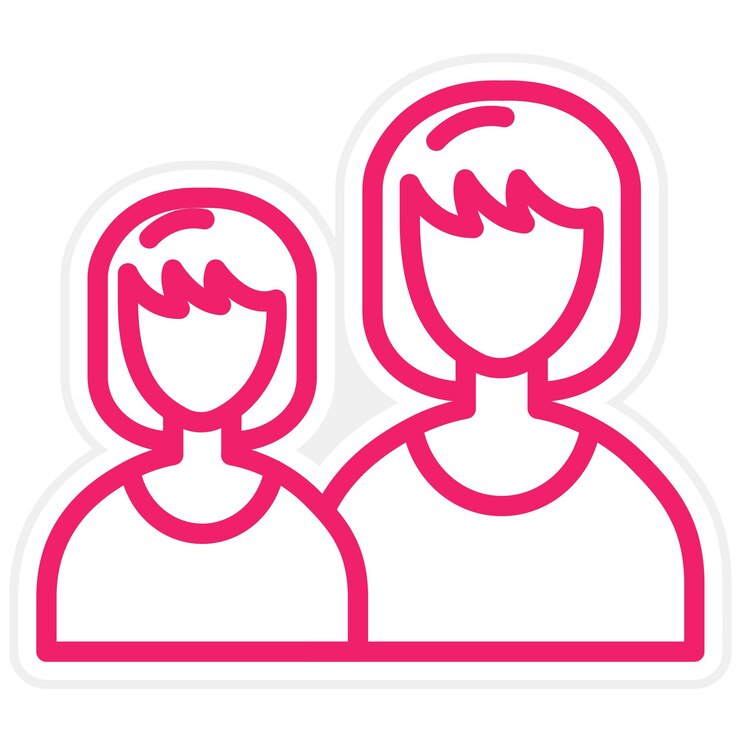 Vector las madres del diseño vectorial abrazan el estilo del icono