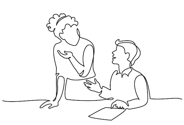 Maestra explicando una tarea a un estudiante masculino dibujando una línea continua actividades de aprendizaje en