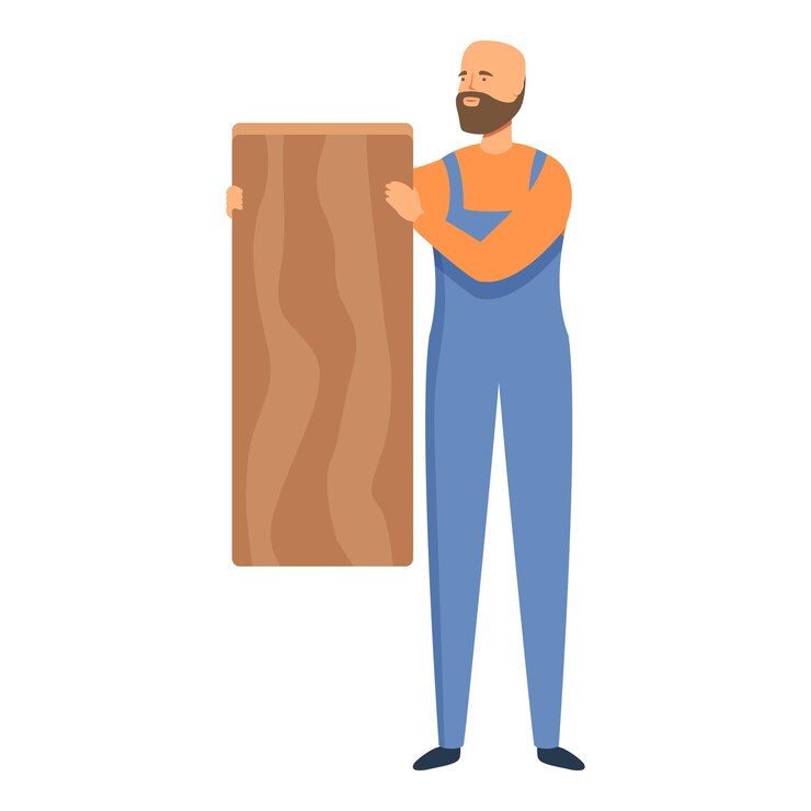 Vector maestro carpintero tomar parte de los muebles icono vector de dibujos animados ensamblaje en el hogar