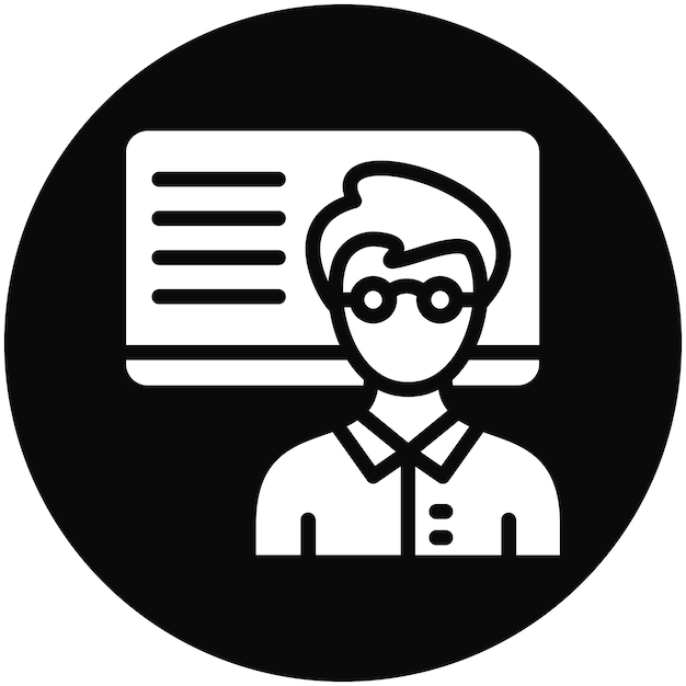 Maestro Icono vectorial masculino Ilustración del conjunto de iconos de literatura