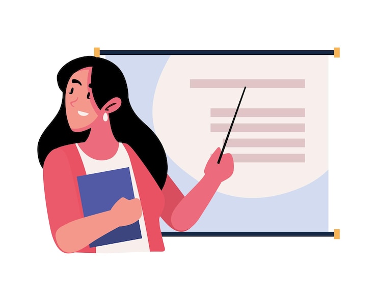 Vector maestro que enseña la ilustración de la lección