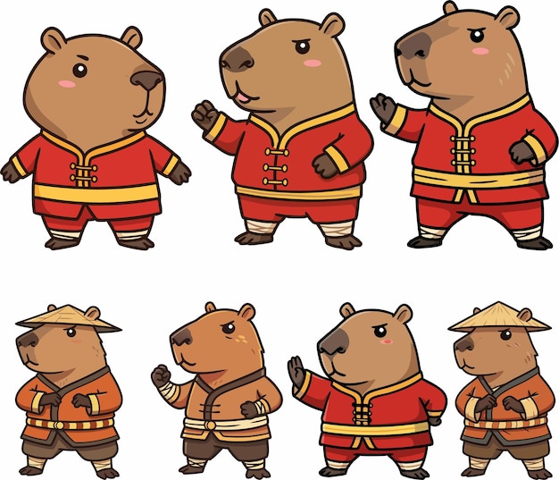 Los maestros de kung fu de Capybara