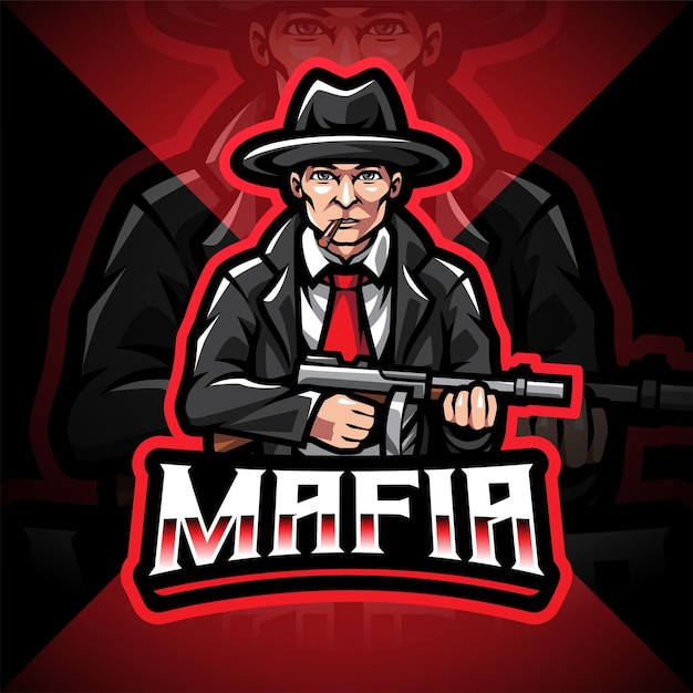 Mafia esport mascot logo diseño de juegos