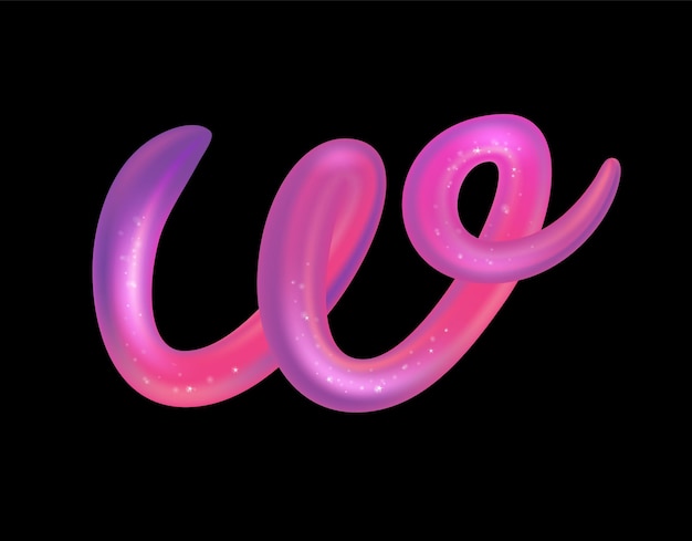 Magia creativa plantilla vectorial de diseño de logotipo de letras 3D fuente ABC multicolor con brillo y brillo