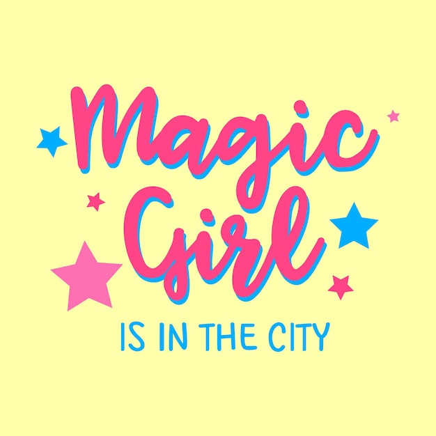 Vector magic girl is in the city (la chica mágica está en la ciudad)