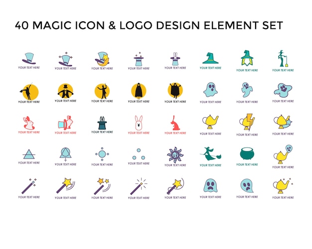 Magic icon logo design set