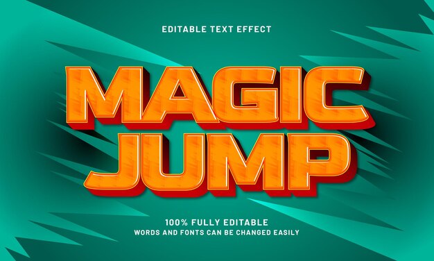 Magic jump efectos de texto editables con un juego y tema para niños