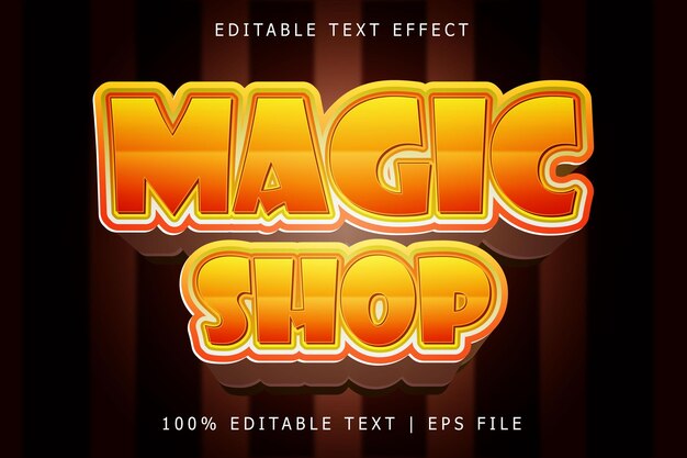 Magic Shop Editable Text Effect 3 Dimension Relieve Estilo moderno