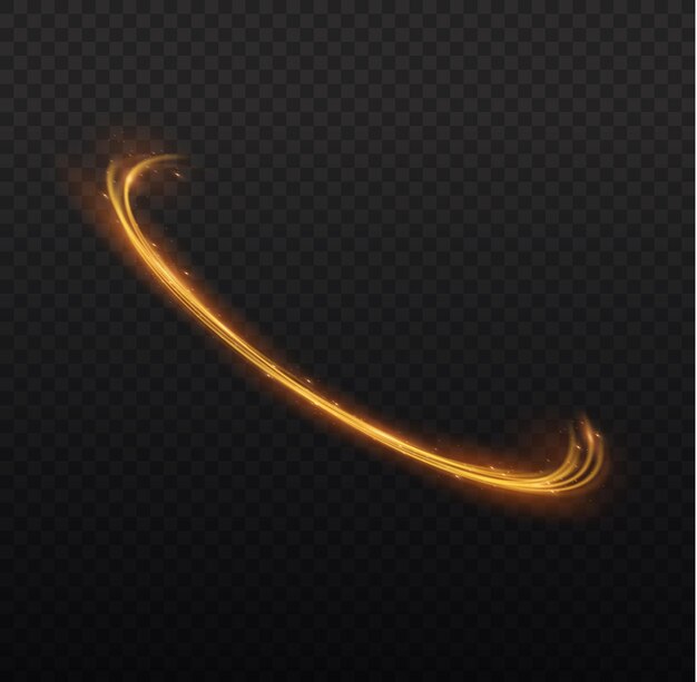 Magic stardust gold wave Sparkle light blur trail Efecto de remolino Velocidad de línea ondulada brillante Vector