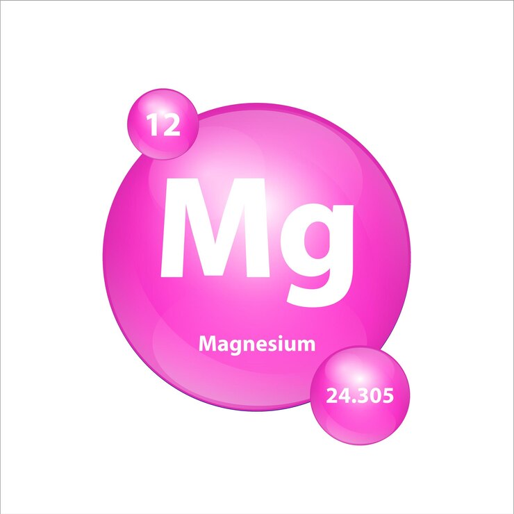 Vector magnesio mg icono estructura elemento químico forma redonda círculo rosa con número atómico