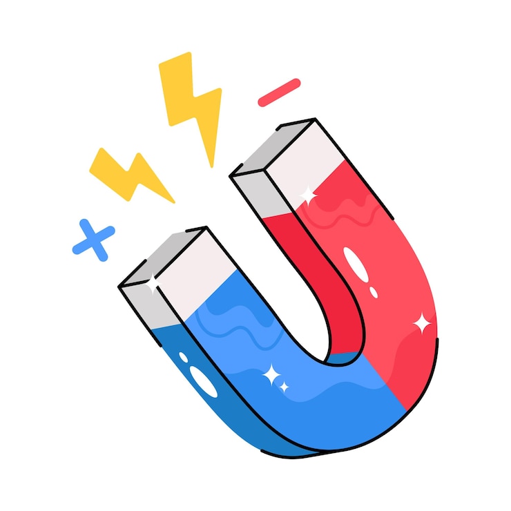 Vector magnet doodle vector lleno de contorno adhesivo archivo eps 10