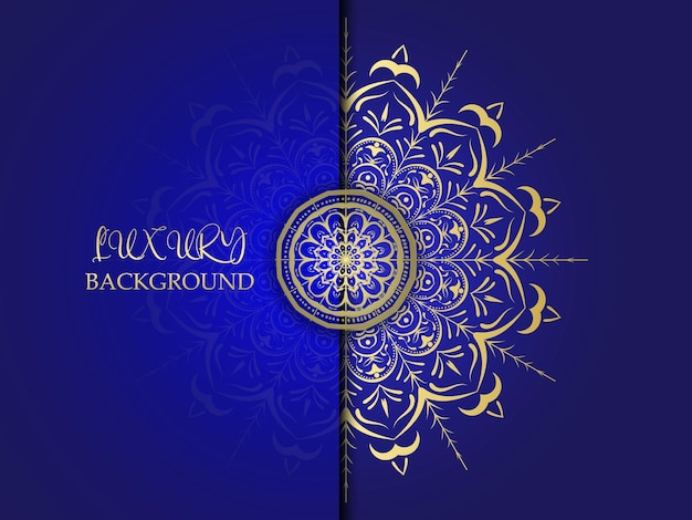 Magnífica decoración de fondo de mandala dorada disponible en vector libre