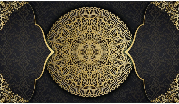 Magnífica tarjeta de felicitación e invitación estilo mandala. fondo de mandala decorativo de estilo arabesco.