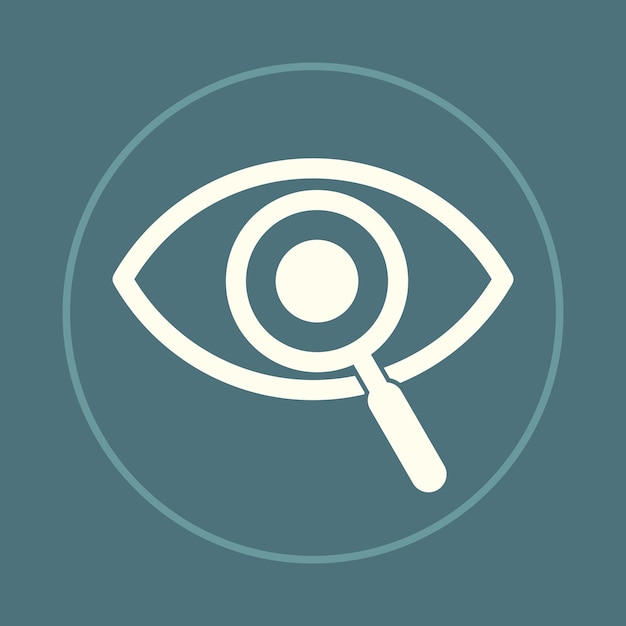 Magnificación con ojo icono de moda experto resumen hermosa ilustración vectorial diseño de obras de arte coloridas