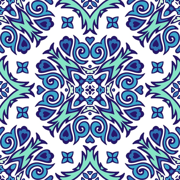 Magnífico azulejo mediterráneo inconsútil fondo islámico de patrones sin fisuras Decoartive mosaico diseño cerámico