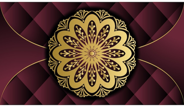 Magnífico diseño de fondo de mandala ornamental dorado. Tarjeta de felicitación e invitación de estilo arabesco