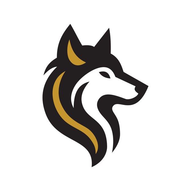 magnífico icono de zorro símbolo vectorial plano en negro y oro