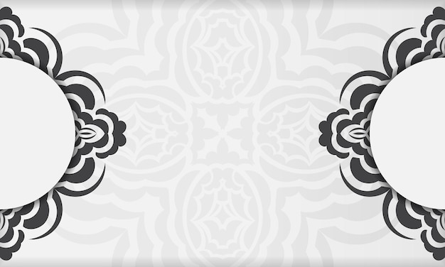 Magníficos patrones de mandala vectorial de fondo blanco con adornos antiguos y lugar para el texto diseño de tarjeta de invitación con adorno de mandala