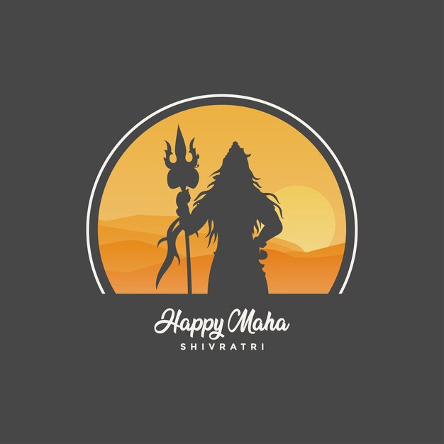 Maha shivratri concepto silueta vector ilustración