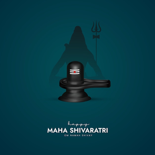 Vector maha shivratri ilustración de lord shiva silhouette design publicación en redes sociales